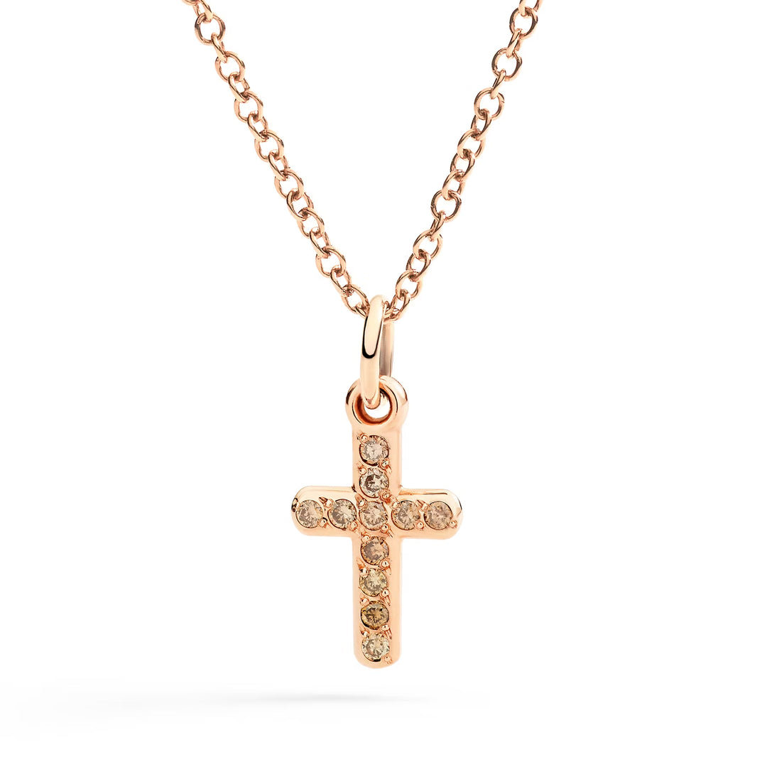 Anhänger Kreuz aus Roségold und Diamanten