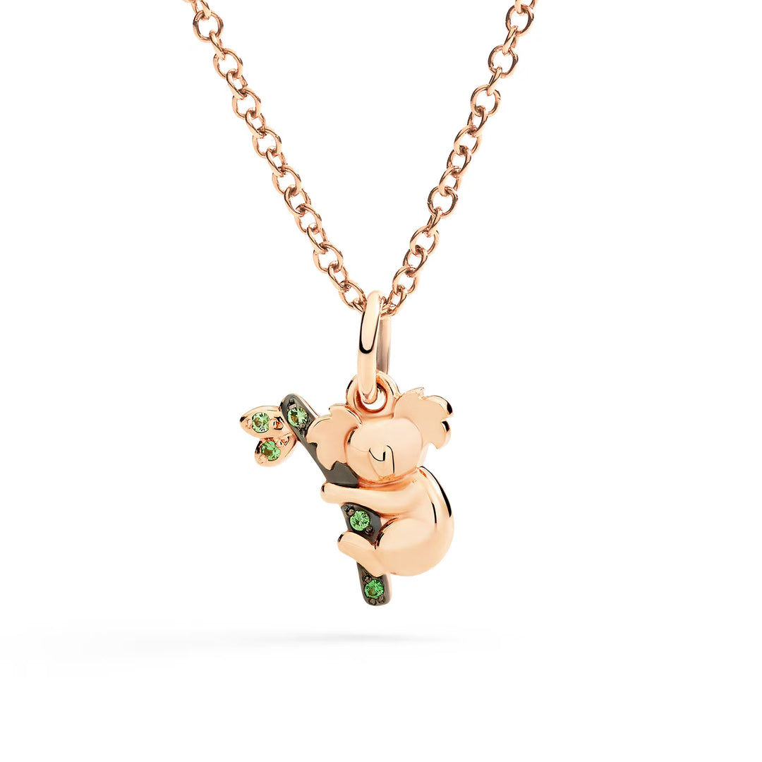 Anhänger Koala Rosegold mit Tsavoriten