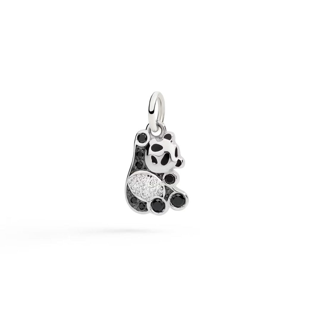 Anhänger Panda aus Silber mit Diamanten