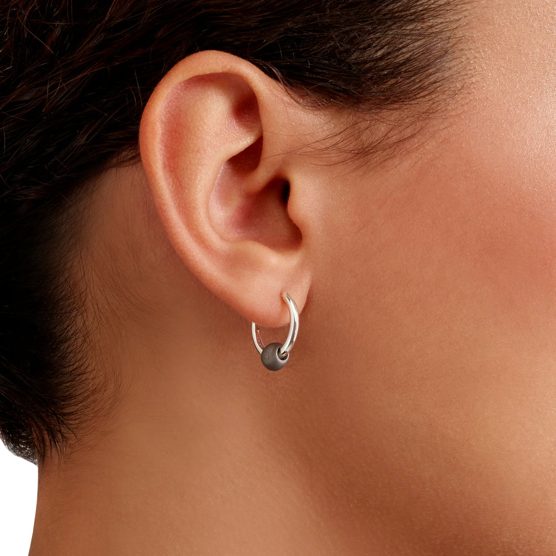 Creolen Pepita aus Silber und Titan