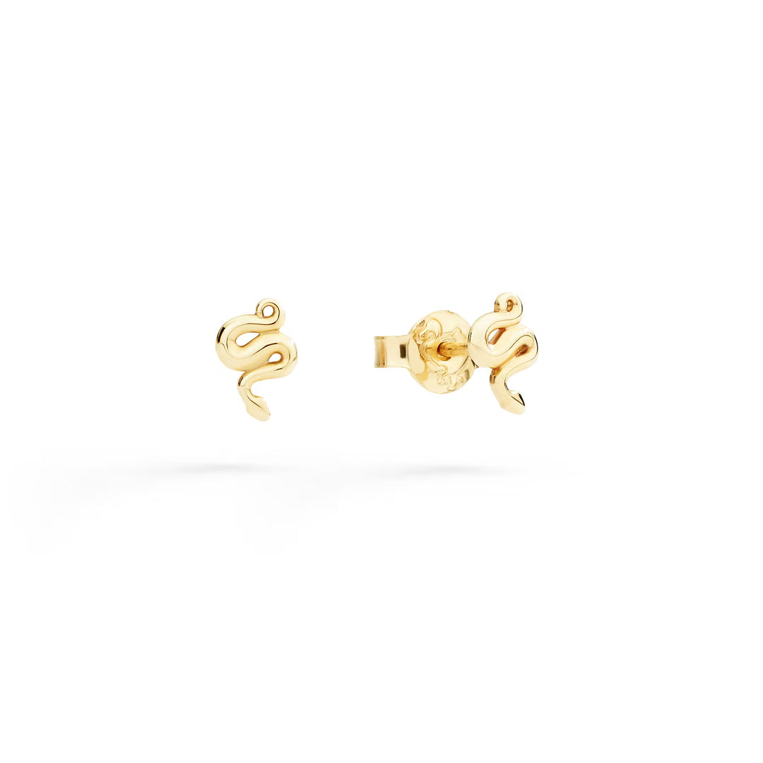 Kleine Ohrstecker Schlange aus Gelbgold