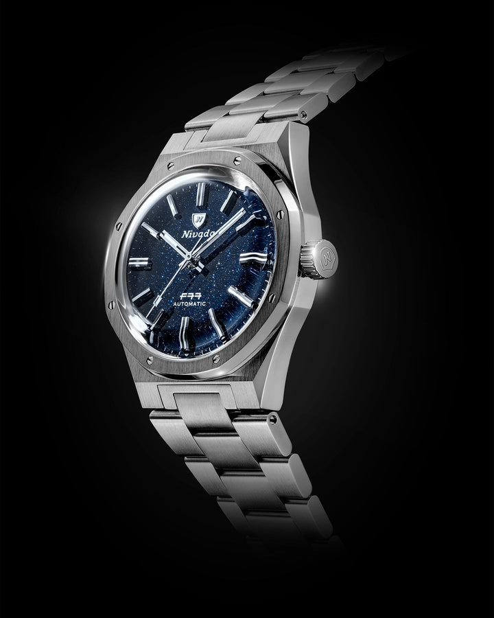 Nivada Grenchen F77 Titanium Dark Blue Aventurine MK1 37mm 68018A – Ansicht 2