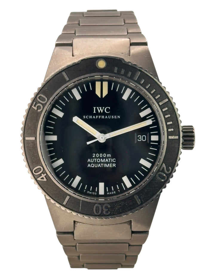IWC Aquatimer Automatic 2000 IW353601 – Herren-Taucheruhr Titan 42 mm mit schwarzem Zifferblatt und Titanarmband