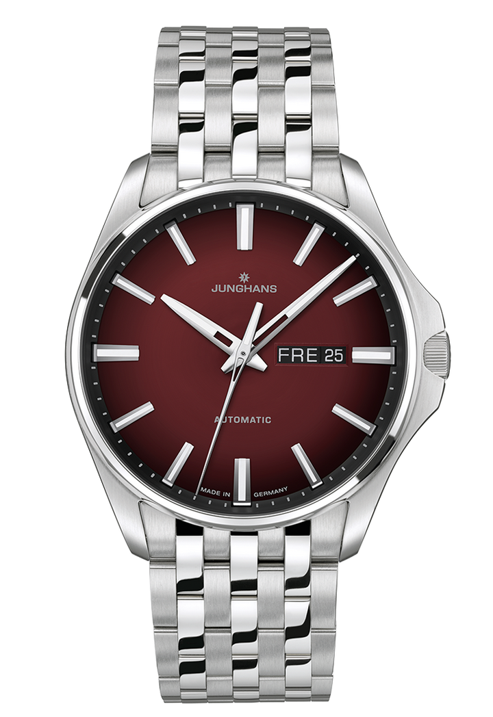Junghans Meister S Automatic 40,5mm 27/4616.44 - Zifferblatt Rot, Armband Stahl