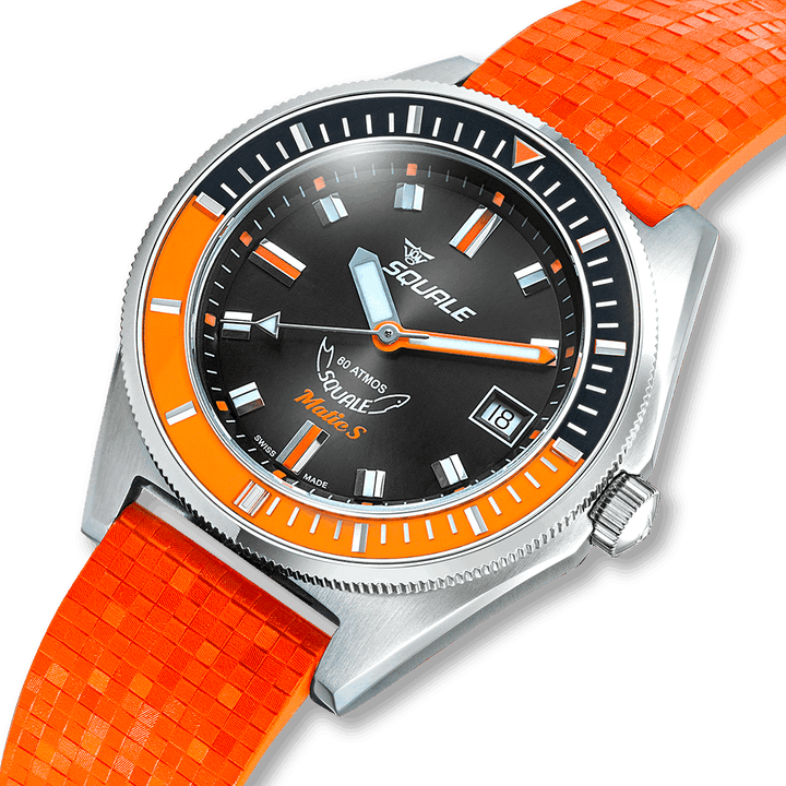 Squale Matic S Orange Mosaik-Kautschukband MATICBKOBK.MROR – Ansicht 4