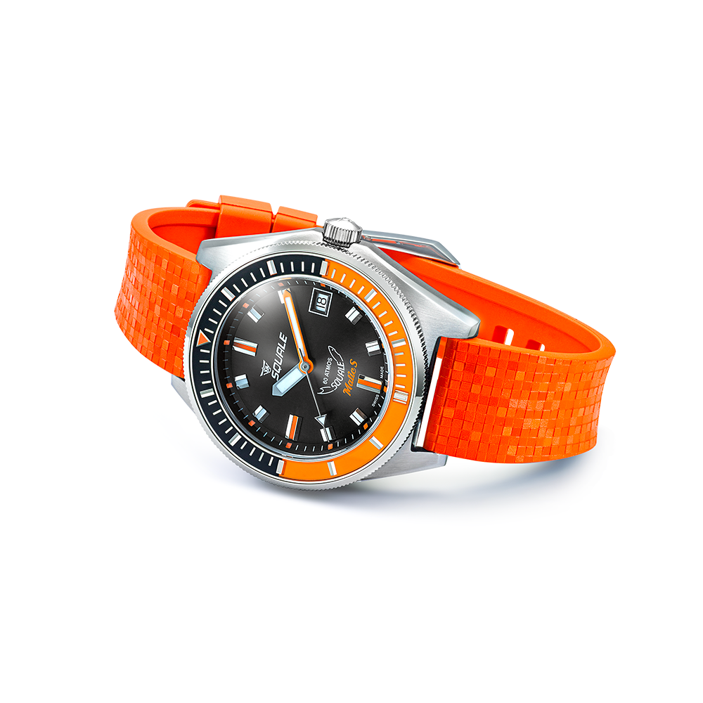 Squale Matic S Orange Mosaik-Kautschukband MATICBKOBK.MROR – Ansicht 3