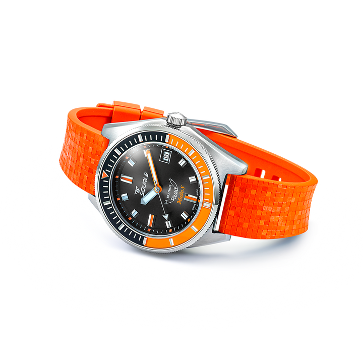 Squale Matic S Orange Mosaik-Kautschukband MATICBKOBK.MROR – Ansicht 3