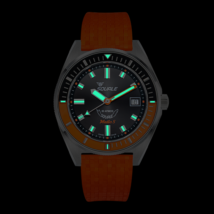 Squale Matic S Orange Mosaik-Kautschukband MATICBKOBK.MROR – Ansicht 5