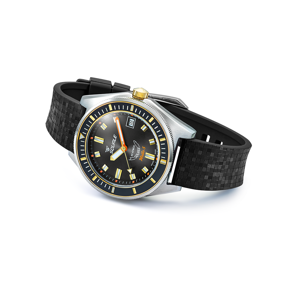 Squale Matic S Two-Tone Mosaik-Kautschukband MATICGBKBK.MRBK – Ansicht 3