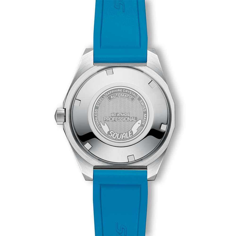 Squale Matic S Light Blue Mosaik-Kautschukband MATICLBWLB.MRLB – Ansicht 2