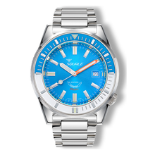 Squale Matic Light Blue Edelstahlband MATICXSE.SQ22L – Taucheruhr Edelstahl 44 mm, Zifferblatt Blau, Edelstahlband