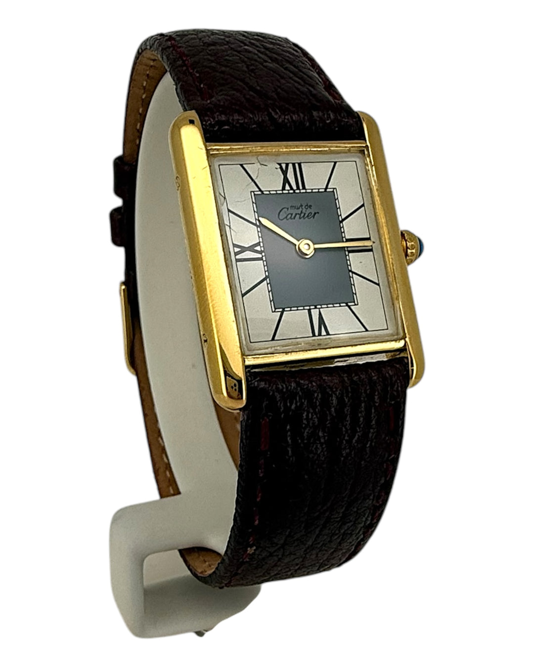 Cartier Tank Vermeil 23 mm 925 Silber Gold Plated Quarz