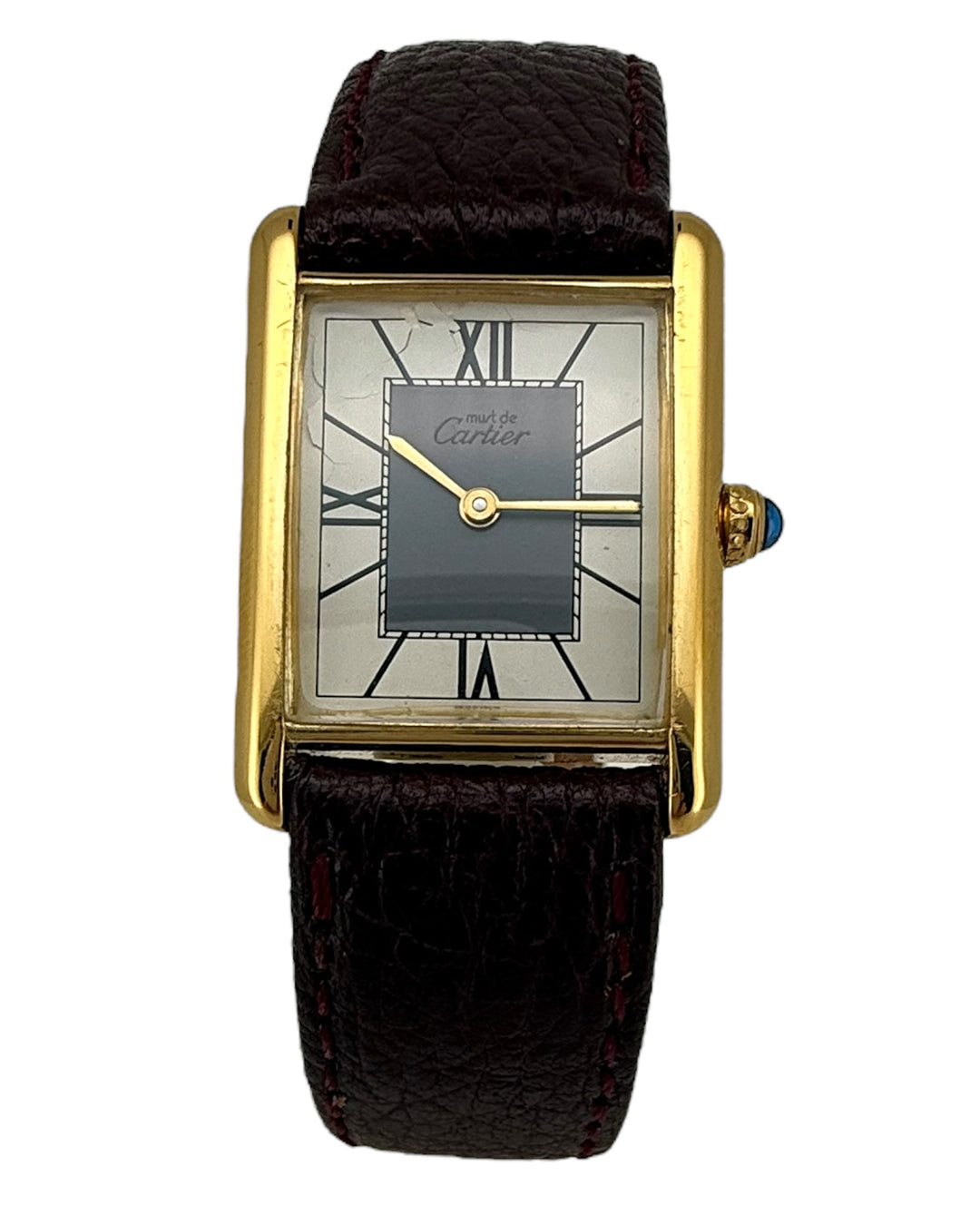 Cartier Tank Vermeil 23 mm 925 Silber Gold Plated Quarz