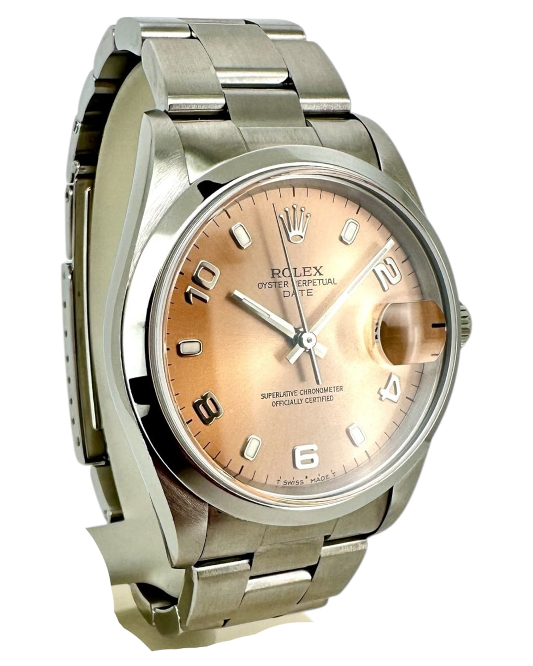 Rolex Date 34 mm Bj 1998 Salmon Zifferblatt Referenz 15200