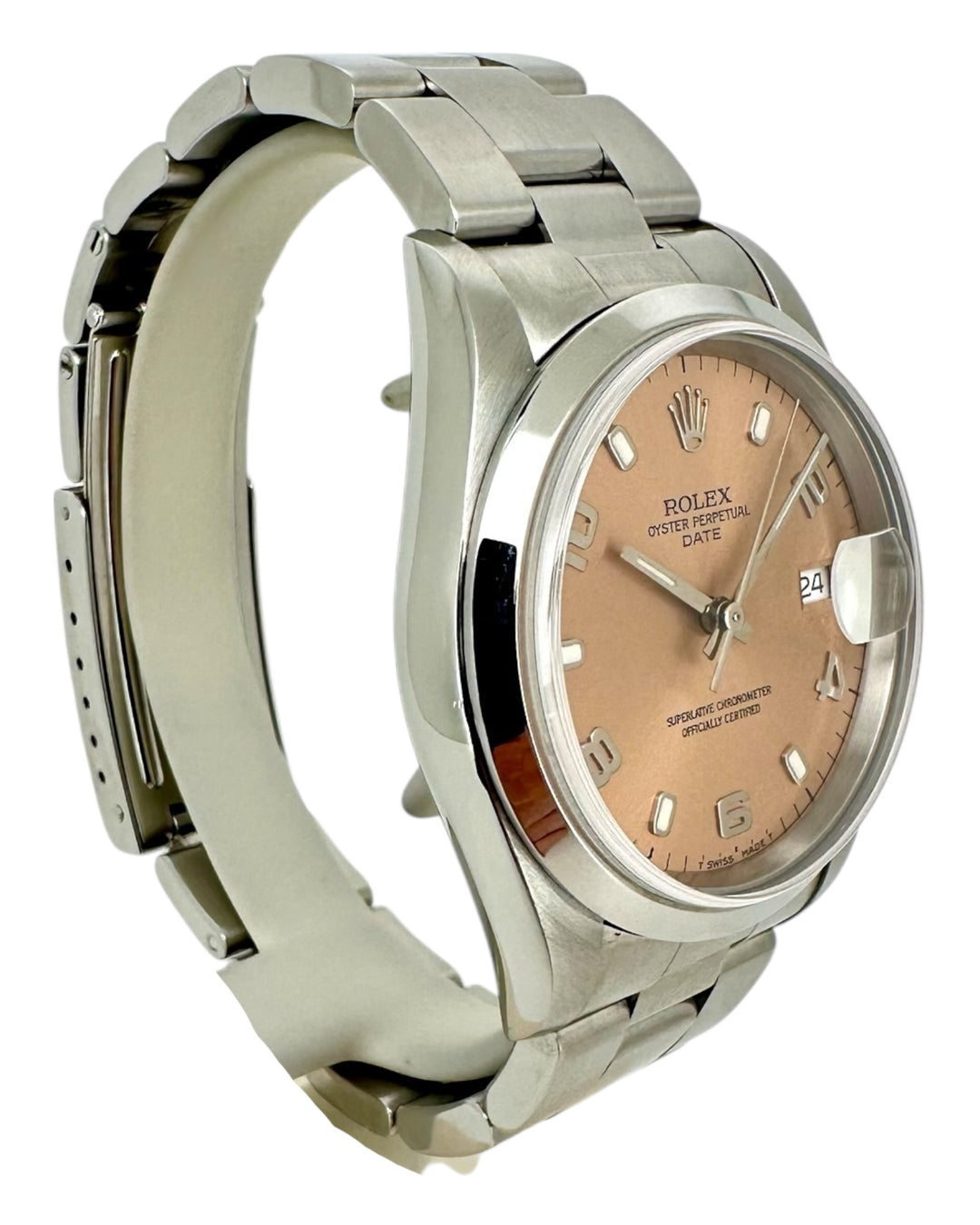 Rolex Date 34 mm Bj 1998 Salmon Zifferblatt Referenz 15200