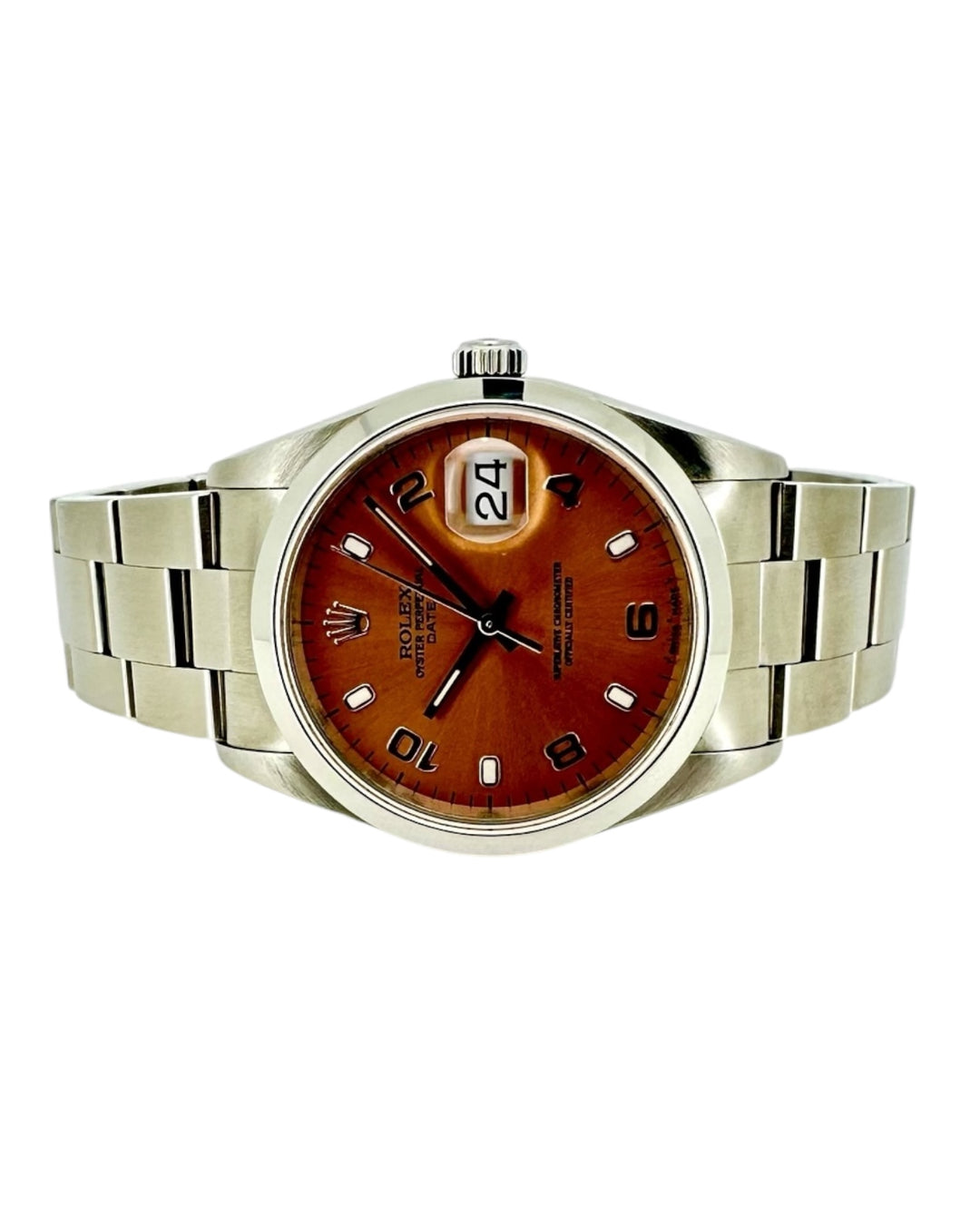 Rolex Date 34 mm Bj 1998 Salmon Zifferblatt Referenz 15200