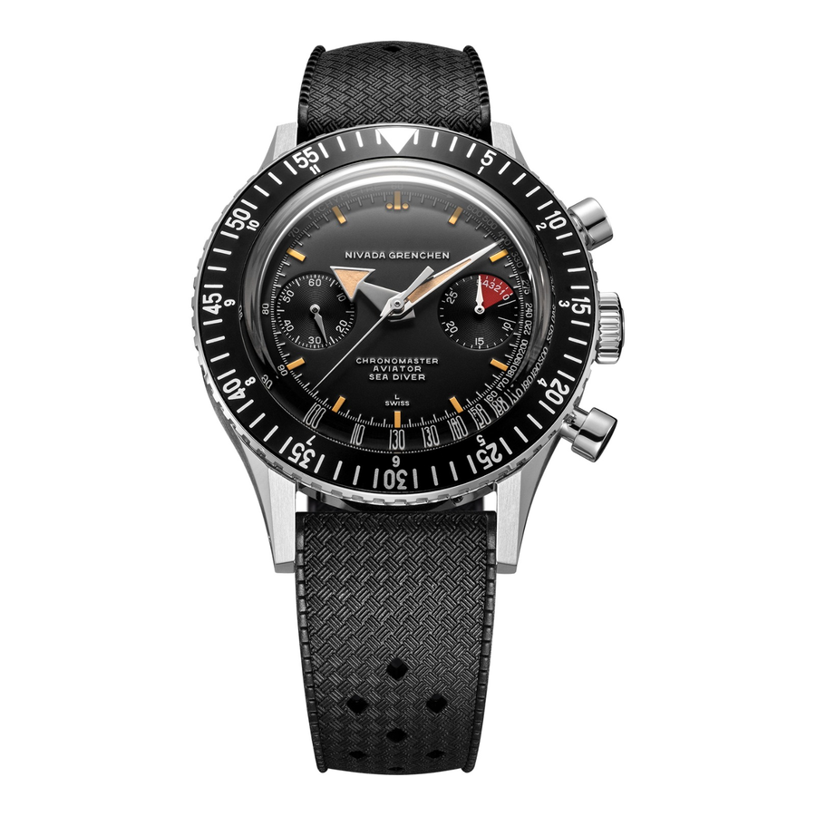 Nivada Grenchen Chronomaster Broad Arrow 41mm Automatic 85041M – Herrenuhr 41 mm, Zifferblatt Schwarz