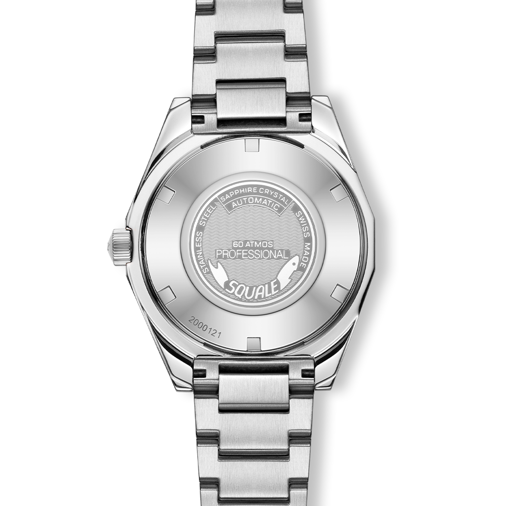 Squale Matic S Orange Edelstahlband MATICBKOBK.SSBX – Gehäuseboden