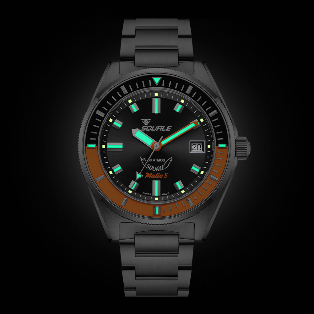 Squale Matic S Orange Edelstahlband MATICBKOBK.SSBX – Ansicht 5