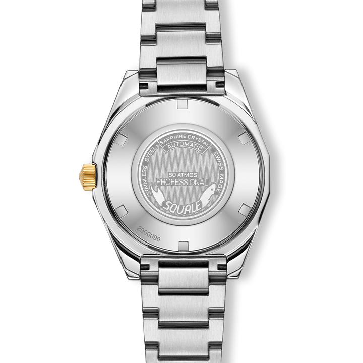 Squale Matic S Two-Tone Edelstahlband MATICGBKBK.SSBI – Gehäuseboden