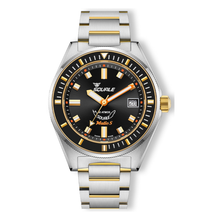 Squale Matic S Two-Tone Edelstahlband MATICGBKBK.SSBI – Taucheruhr Edelstahl 39,5 mm, Zifferblatt Schwarz, Edelstahlband