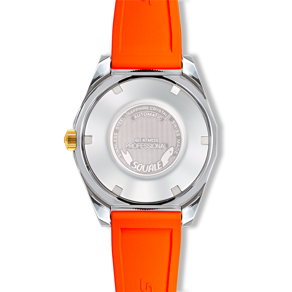 Squale Matic S Green Two-Tone Mosaik-Kautschukband MATICGGRGR.MROR – Gehäuseboden