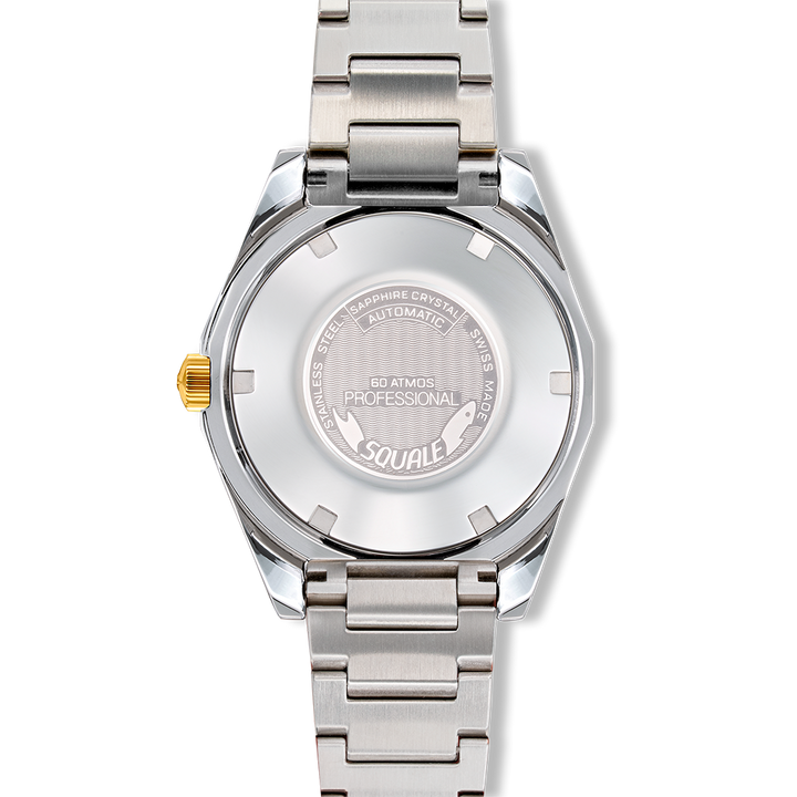 Squale Matic S Green Two-Tone Edelstahlband MATICGGRGR.SSBI – Gehäuseboden