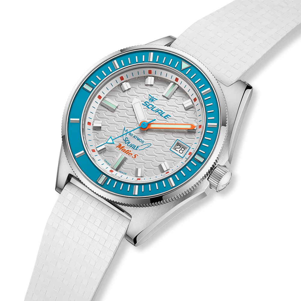 Squale Matic S White Mosaik-Kautschukband MATICLBWT.MRWT – Ansicht 4