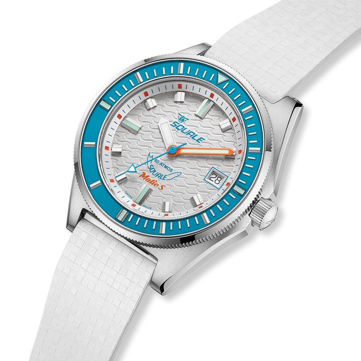 Squale Matic S White Mosaik-Kautschukband MATICLBWT.MRWT – Ansicht 4