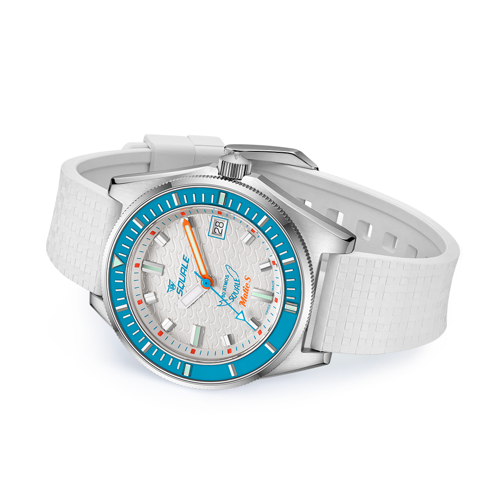 Squale Matic S White Mosaik-Kautschukband MATICLBWT.MRWT – Ansicht 3