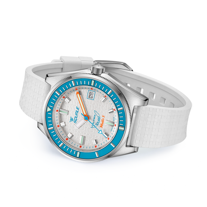 Squale Matic S White Mosaik-Kautschukband MATICLBWT.MRWT – Ansicht 3
