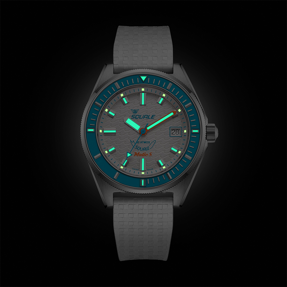 Squale Matic S White Mosaik-Kautschukband MATICLBWT.MRWT – Ansicht 5