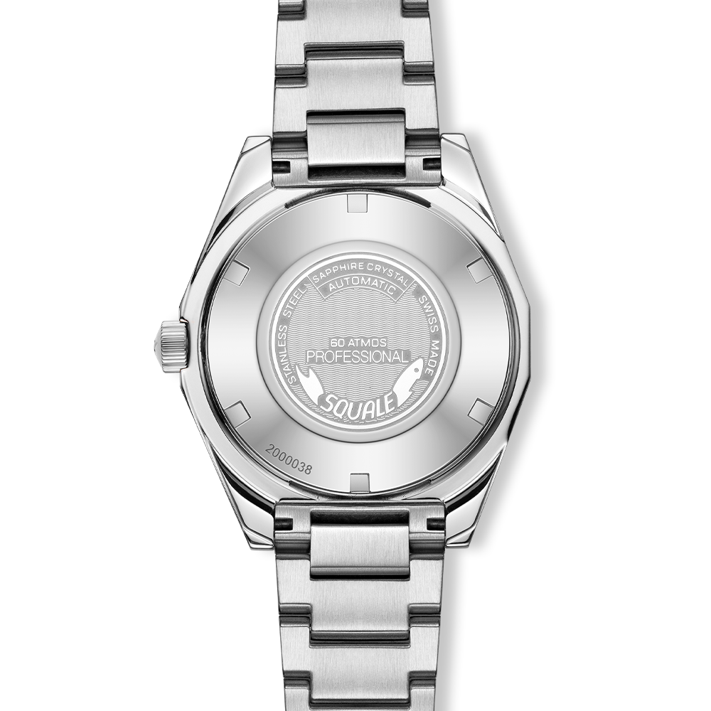 Squale Matic S White Edelstahlband MATICLBWT.SSBX – Gehäuseboden