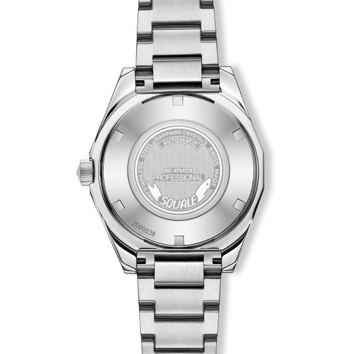 Squale Matic S White Edelstahlband MATICLBWT.SSBX – Gehäuseboden