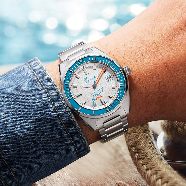 Squale Matic S White Edelstahlband MATICLBWT.SSBX – am Handgelenk
