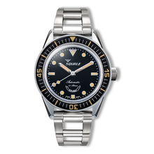 Squale SUB-37 Legend Edelstahlband SUB-37BKBK.AC – Taucheruhr Edelstahl 37 mm, Zifferblatt Schwarz, Edelstahlband