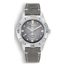 Squale Super Squale Sunray Grey Lederband SUPERSSG.PG – Taucheruhr Edelstahl 38 mm, Zifferblatt Grau, Lederband