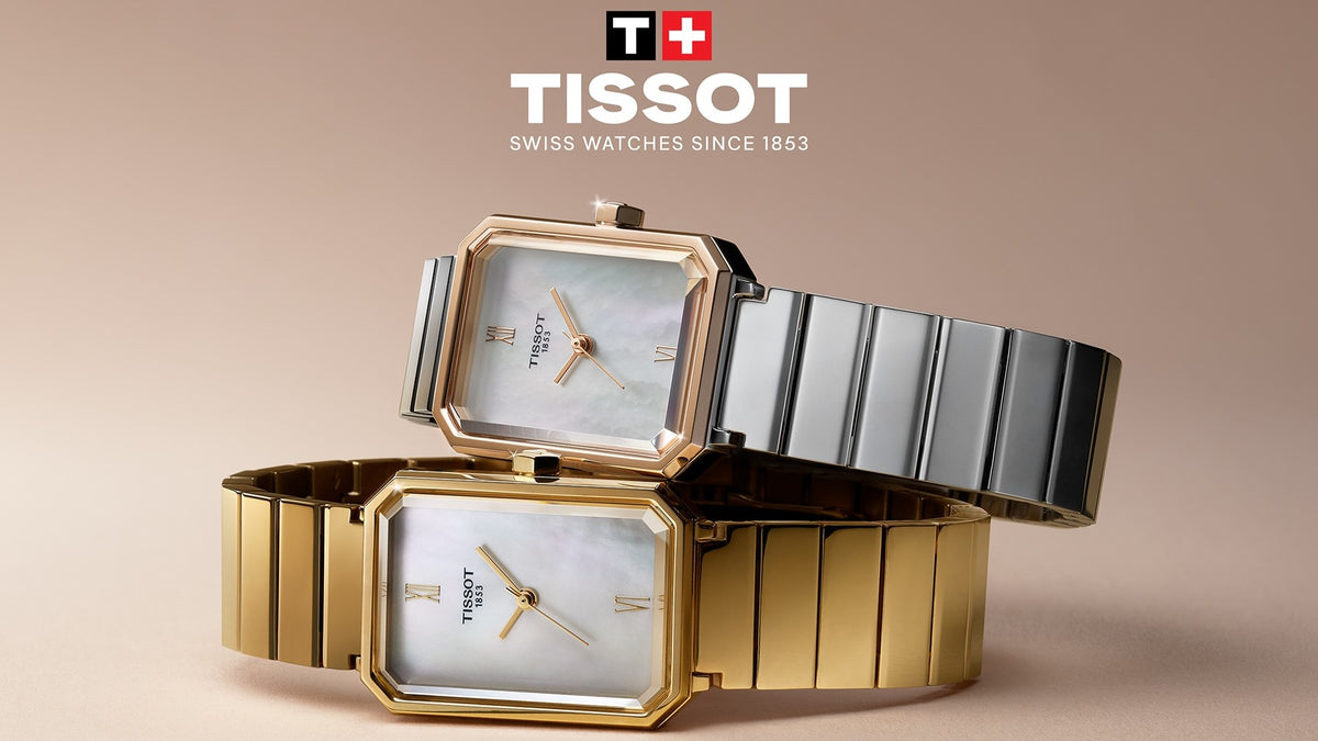 Zwei Tissot Damenuhren in Gold und Edelstahl mit Perlmutt-Zifferblatt
