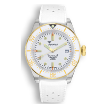 Squale 1545 White Kautschukband 1545WTWT.HTW – Taucheruhr Edelstahl 40 mm, Zifferblatt Weiß, Kautschukband