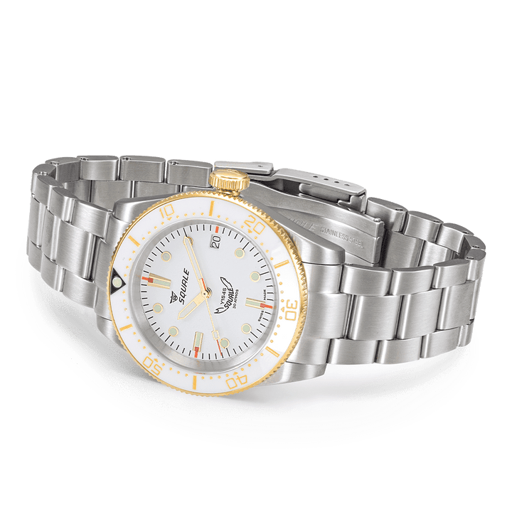 Squale 1545 White 40mm Edelstahlband 1545WTWT.AC - Gehäuse im Profil
