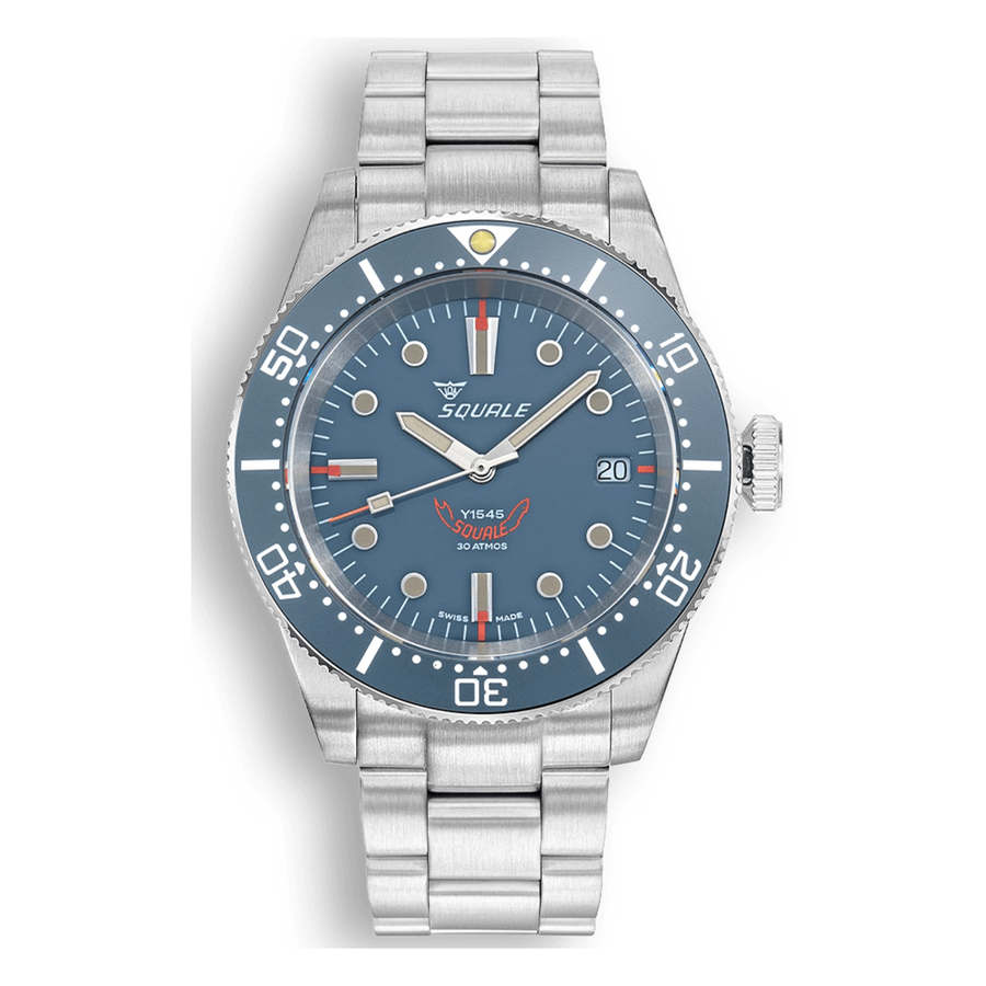Squale 1545 Grey Edelstahlband 1545GG.AC – Taucheruhr Edelstahl 40 mm, Zifferblatt Grau, Edelstahlband