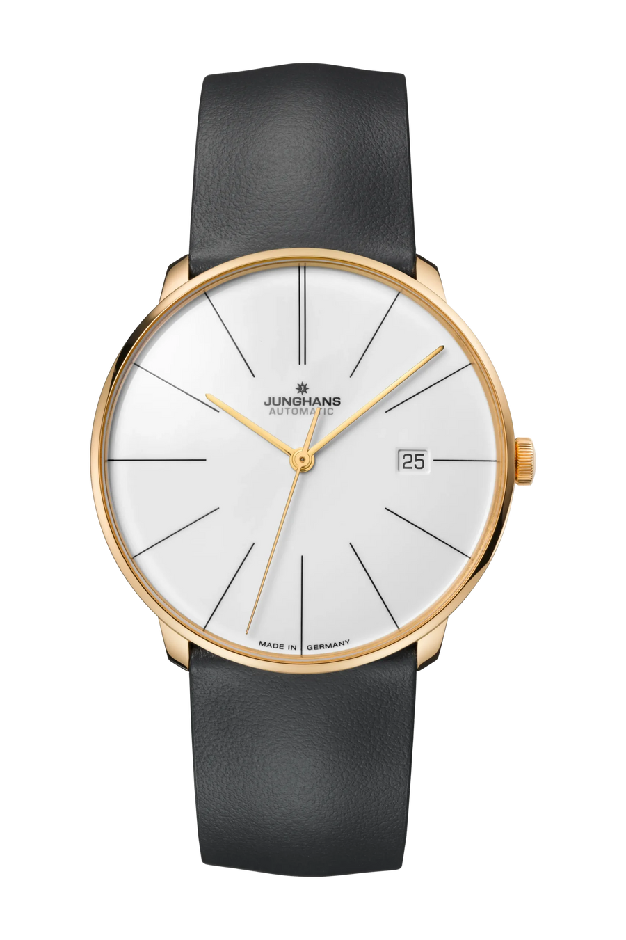 Junghans Meister fein Automatic 39,5mm 27/7150.00 - Zifferblatt Weiß, Armband Leder