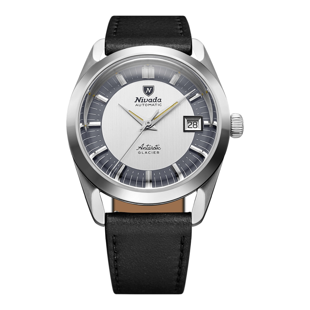 Nivada Grenchen Antarctic Glacier 38mm 32063A – Herrenuhr 38 mm, Zifferblatt Silber