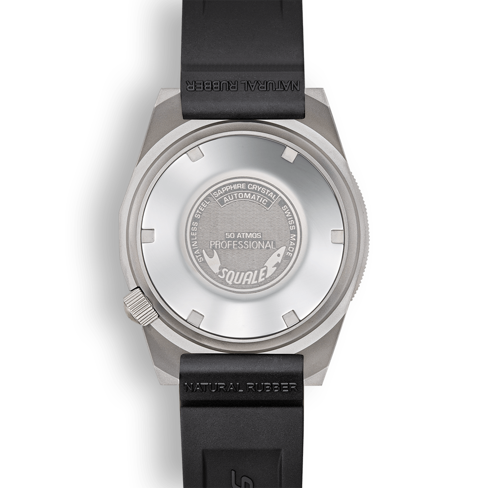 Squale 1521 Blue Blasted Kautschukband 1521BLUEBL.VO – Gehäuseboden