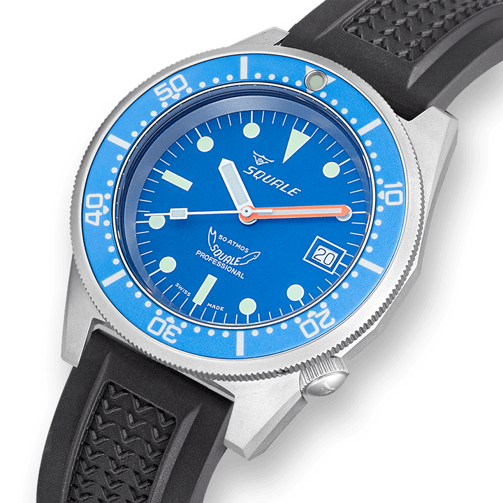 Squale 1521 Blue Blasted Kautschukband 1521BLUEBL.VO – Ansicht 3