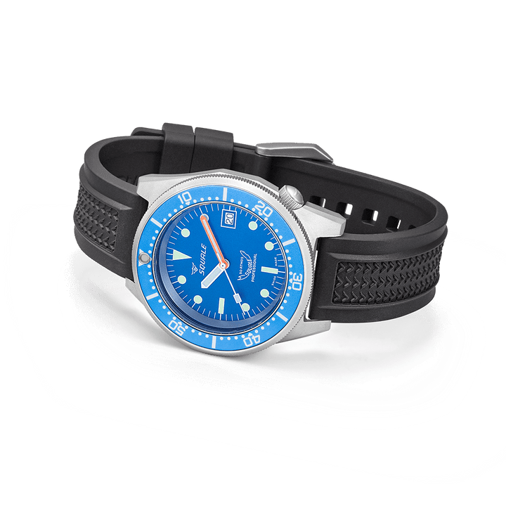 Squale 1521 Blue Blasted Kautschukband 1521BLUEBL.VO – Seitenansicht