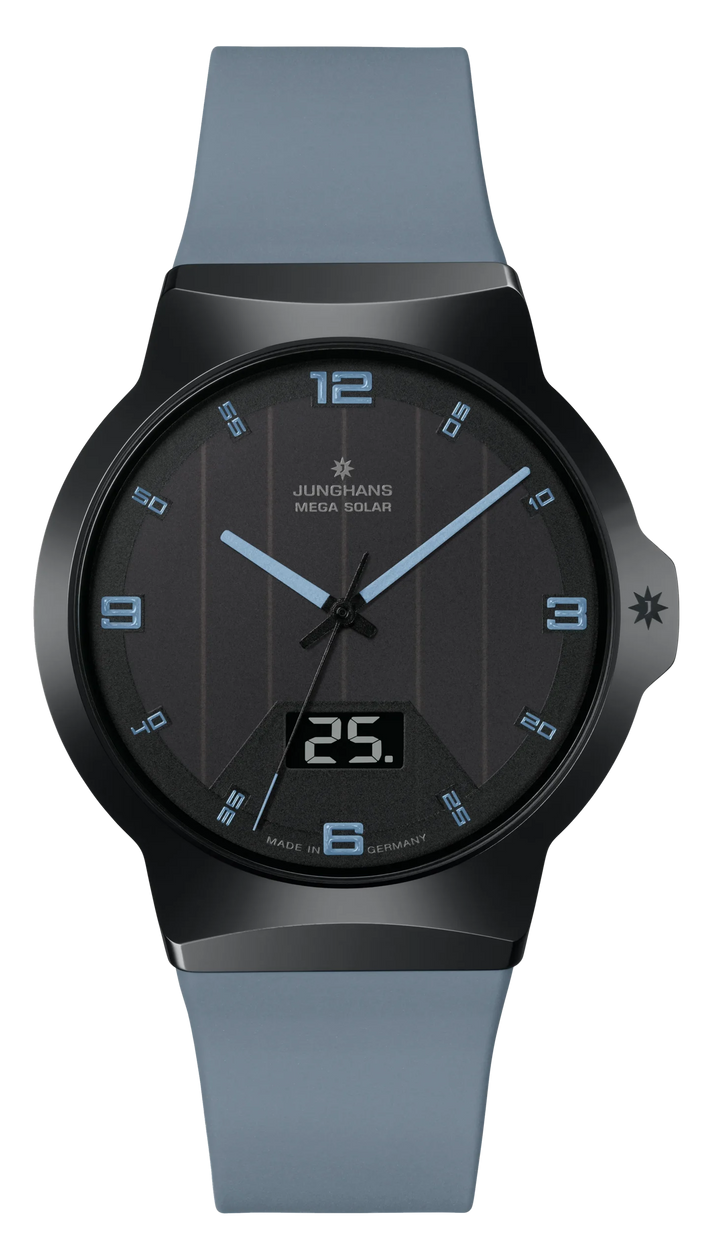 Junghans Force Mega Solar 40,4mm 18/1401.00 - Zifferblatt Schwarz, Armband Kautschuk