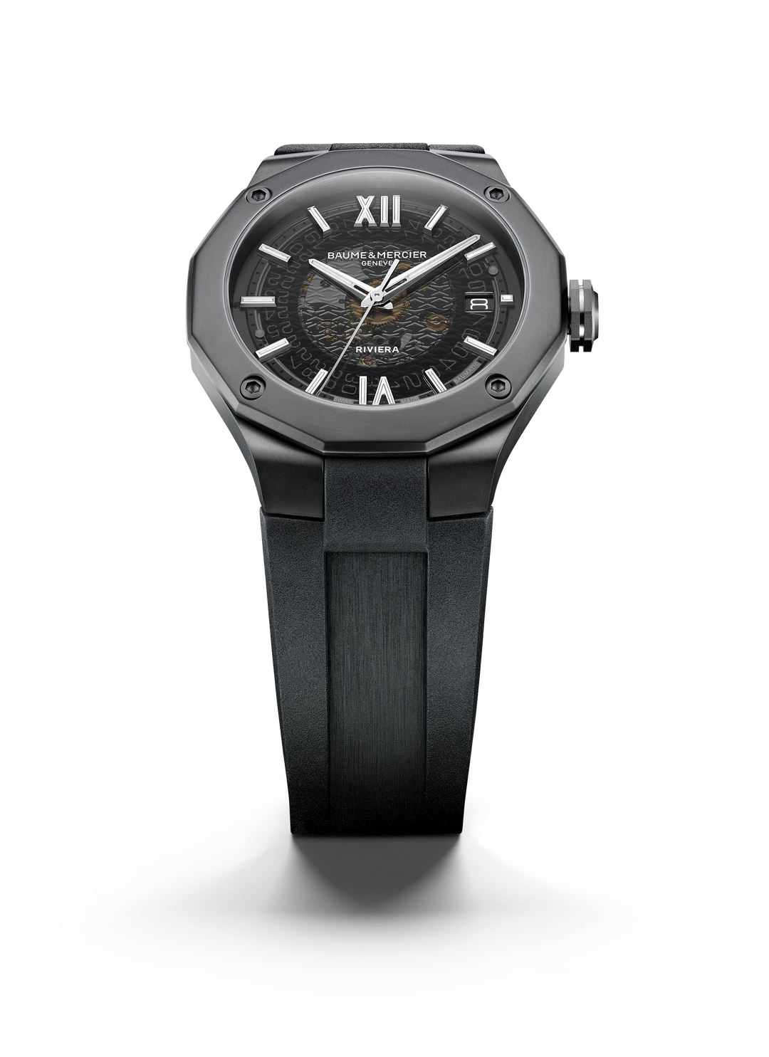 Baume & Mercier Riviera Baumatic 42mm M0A10617 - Gesamtansicht mit Kautschukarmband