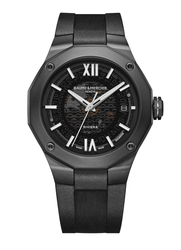 Baume & Mercier Riviera Baumatic 42mm M0A10617 - Zifferblatt Grau, Armband Kautschuk