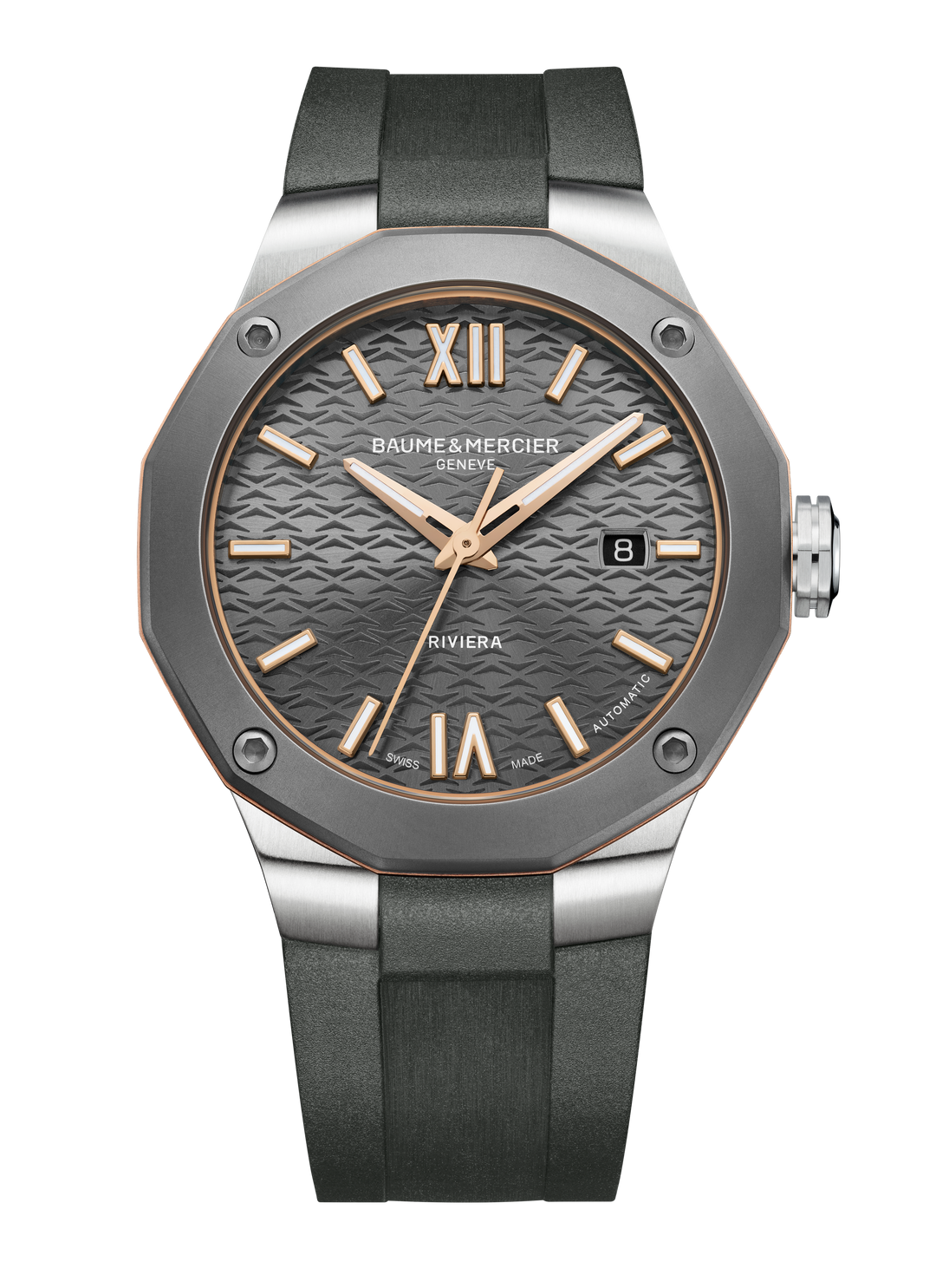 Baume & Mercier Riviera Automatik 42mm M0A10660 - Zifferblatt Grau, Armband Kautschuk